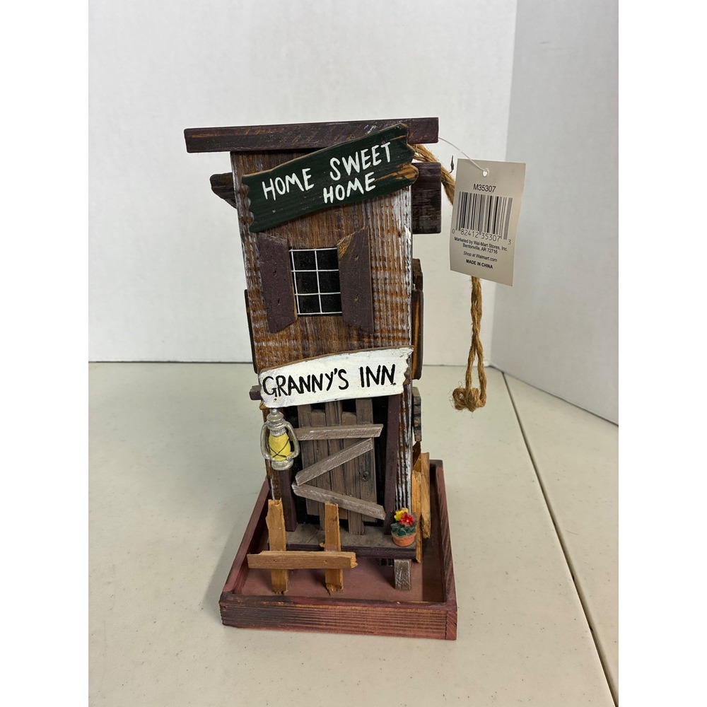 Walmart Granny's Inn Rustic Wooden Bird Feeder Home Sweet Home M35307 New
